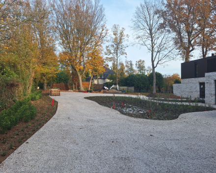 Totaalproject tuinaanleg: aanleg oprit + plantenborders