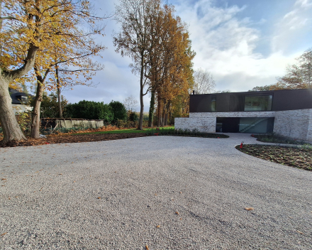 Totaalproject tuinaanleg: aanleg oprit + plantenborders